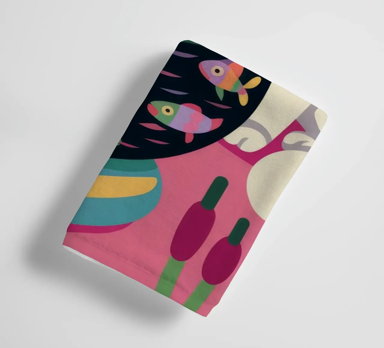 Curious Cat towel by Artie Shifa