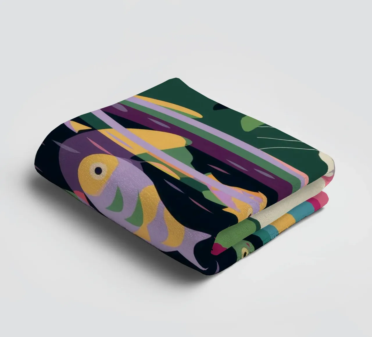 Curious Cat towel by Artie Shifa