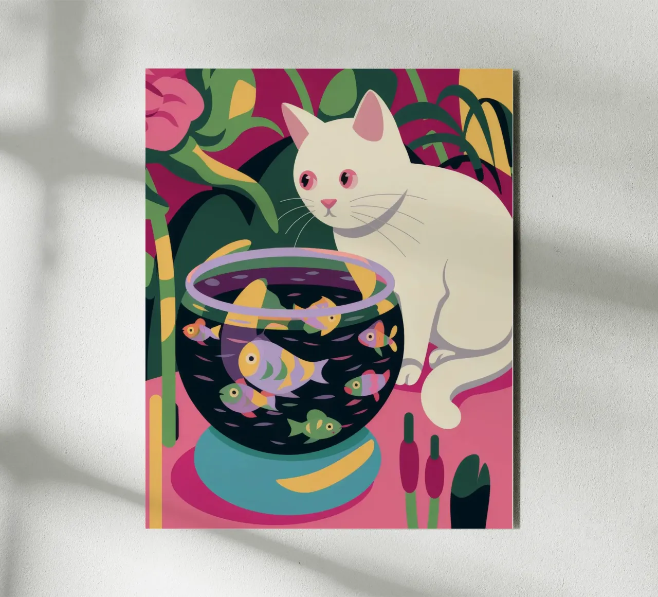 Gatto curioso alluminio dibond da Artie Shifa