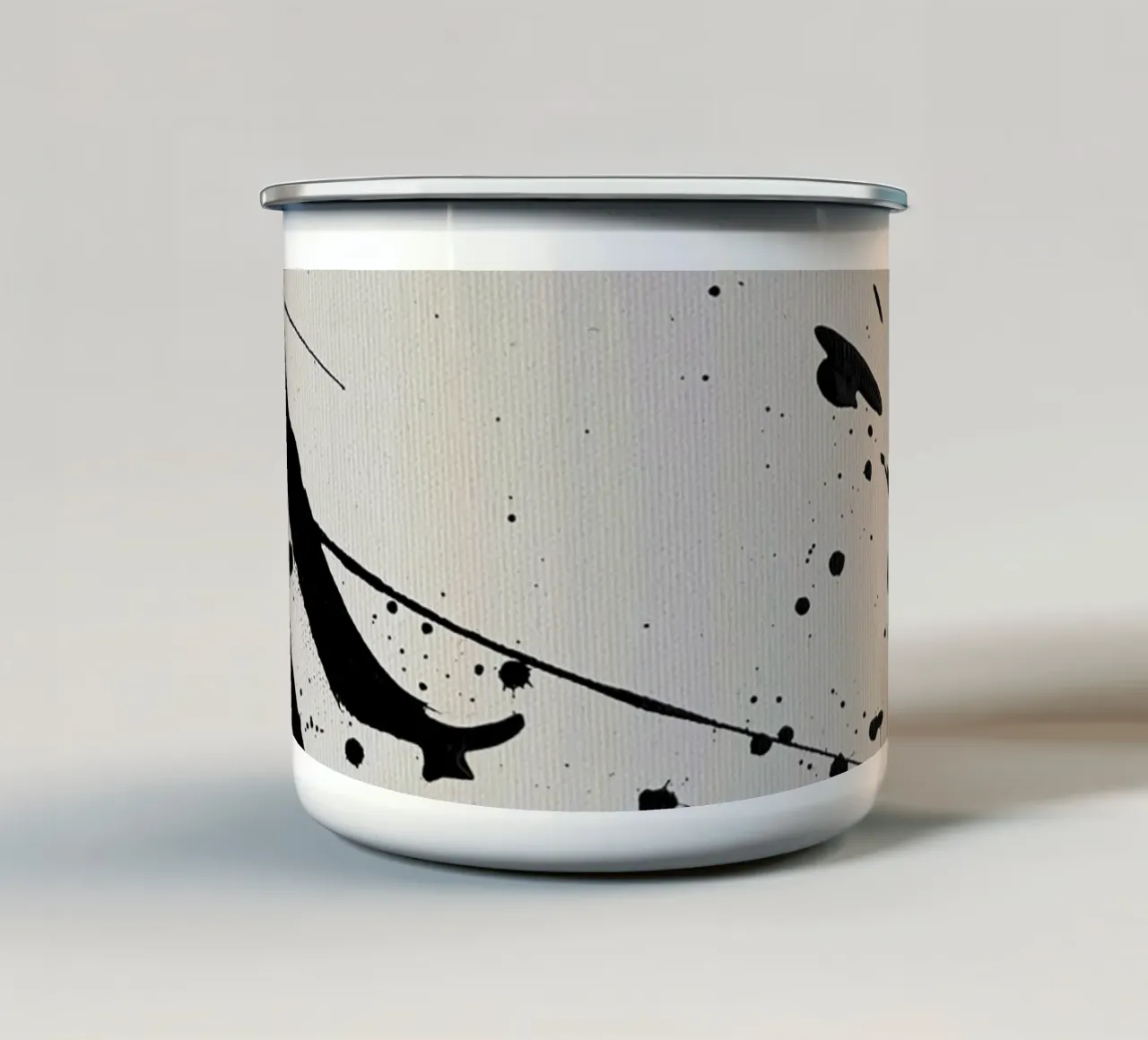 Por aquí taza de esmalte de rebeccaannemaclean