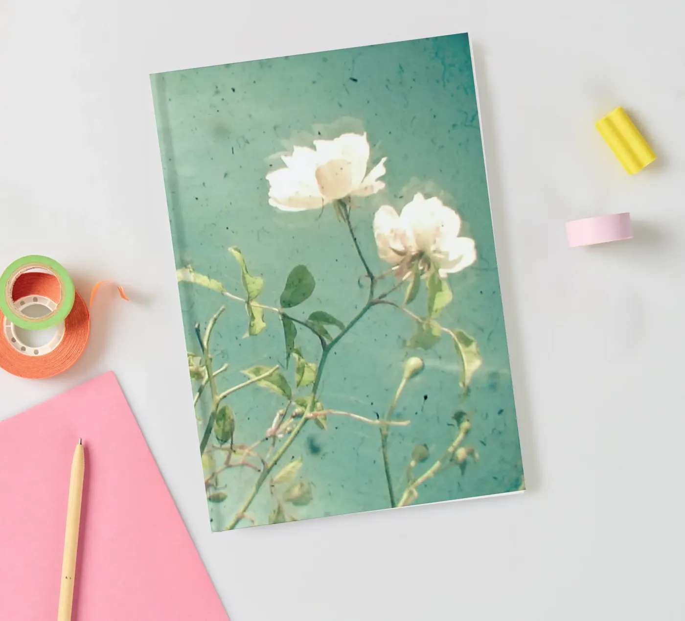 White Rose notebook by Cassia Beck Photography