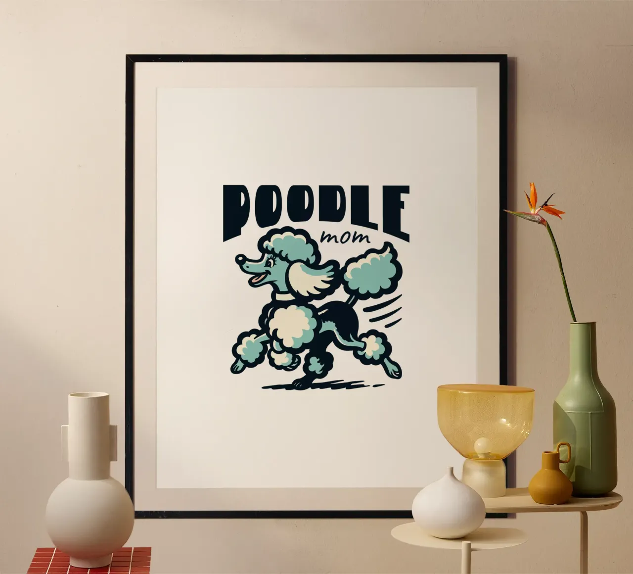 Pudelmutter Poster mit Kunststoffrahmen von 🥝 KIWI STORE