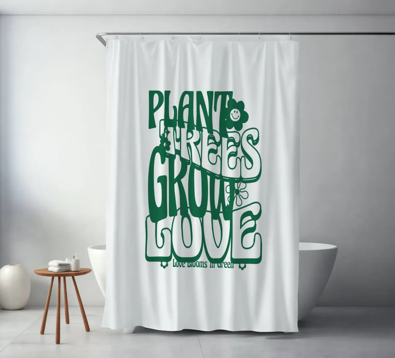 Le piante crescono con amore tenda da doccia da 🥝 KIWI STORE