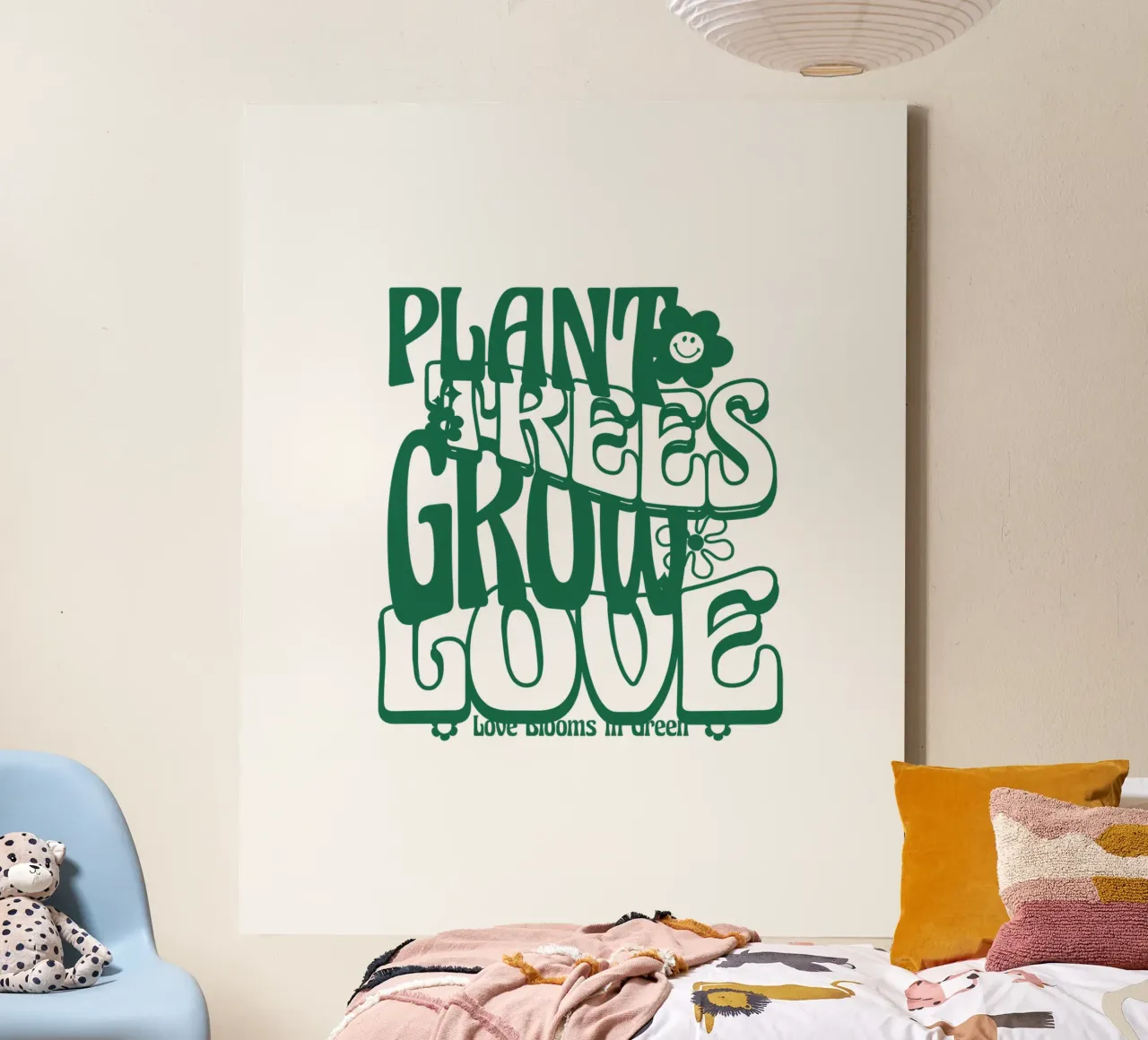 Le piante crescono con amore tela con Cornice a cassetta da 🥝 KIWI STORE