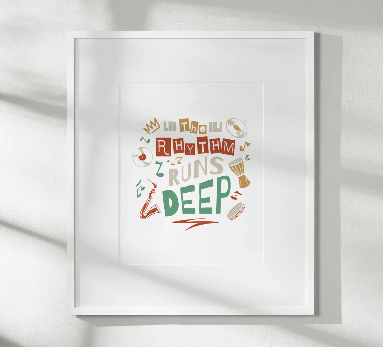 ritmo musicale profondo poster con telaio in legno da 🥝 KIWI STORE