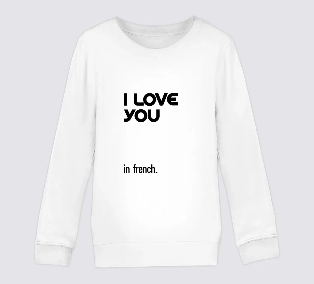 Ti amo in francese tipografico felpa bambino da YV TYPOGRAPHY