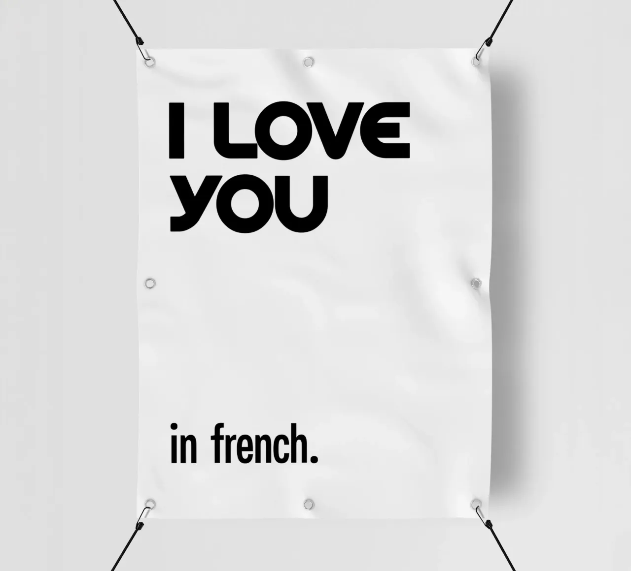 Ti amo in francese tipografico telo in pvc da YV TYPOGRAPHY