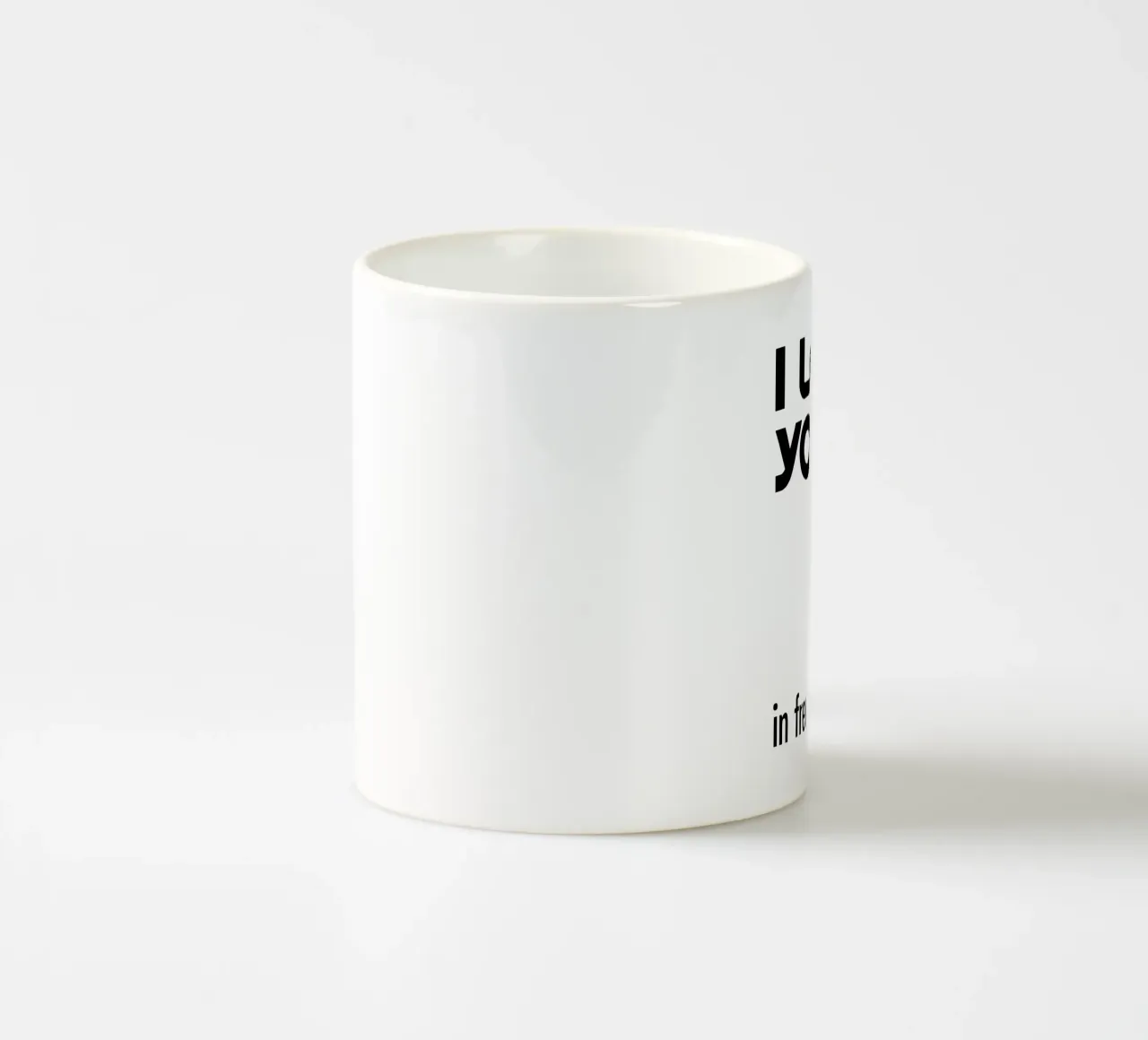 Ti amo in francese tipografico tazza in ceramica da YV TYPOGRAPHY