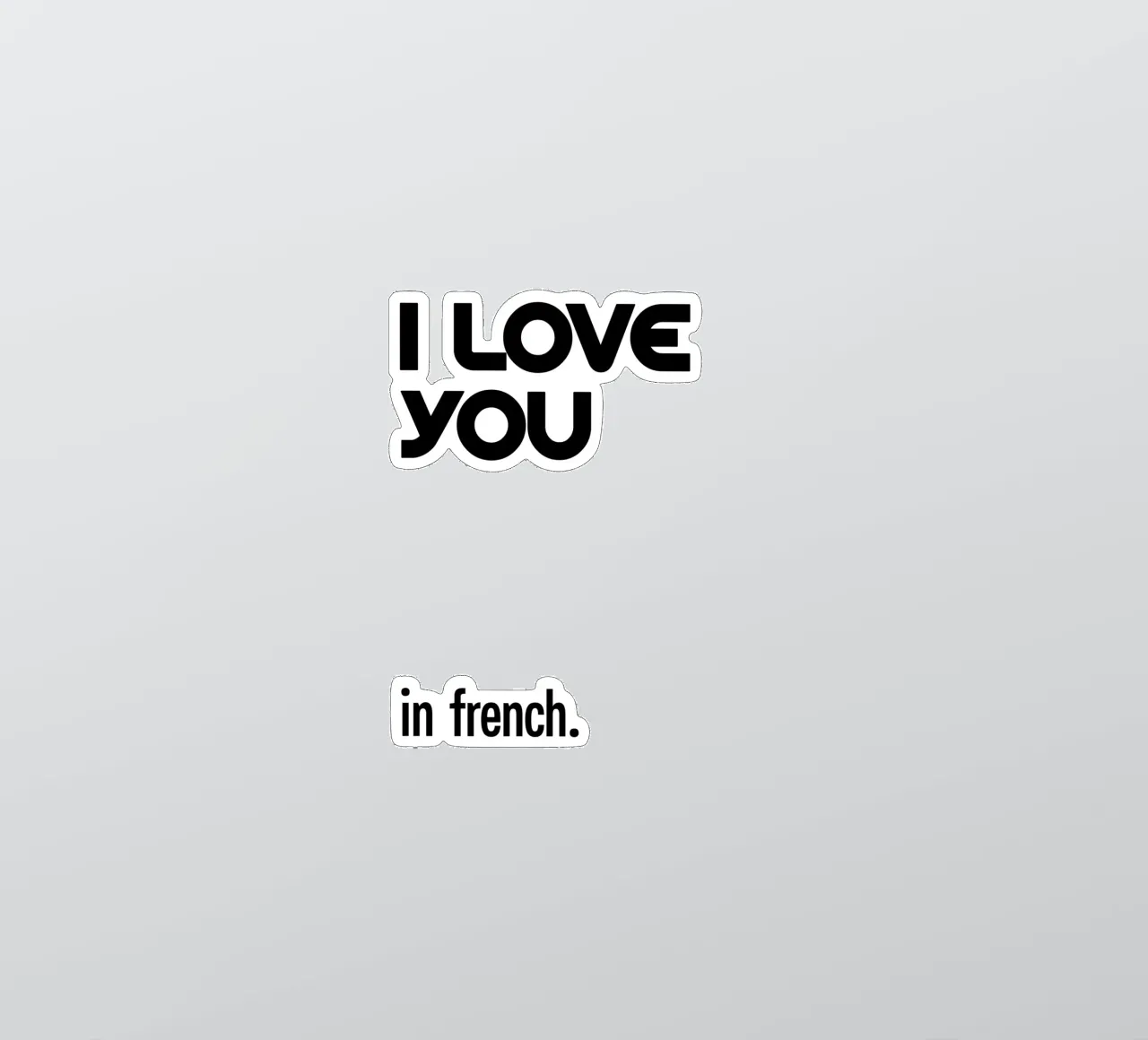 Ti amo in francese tipografico adesivo da YV TYPOGRAPHY