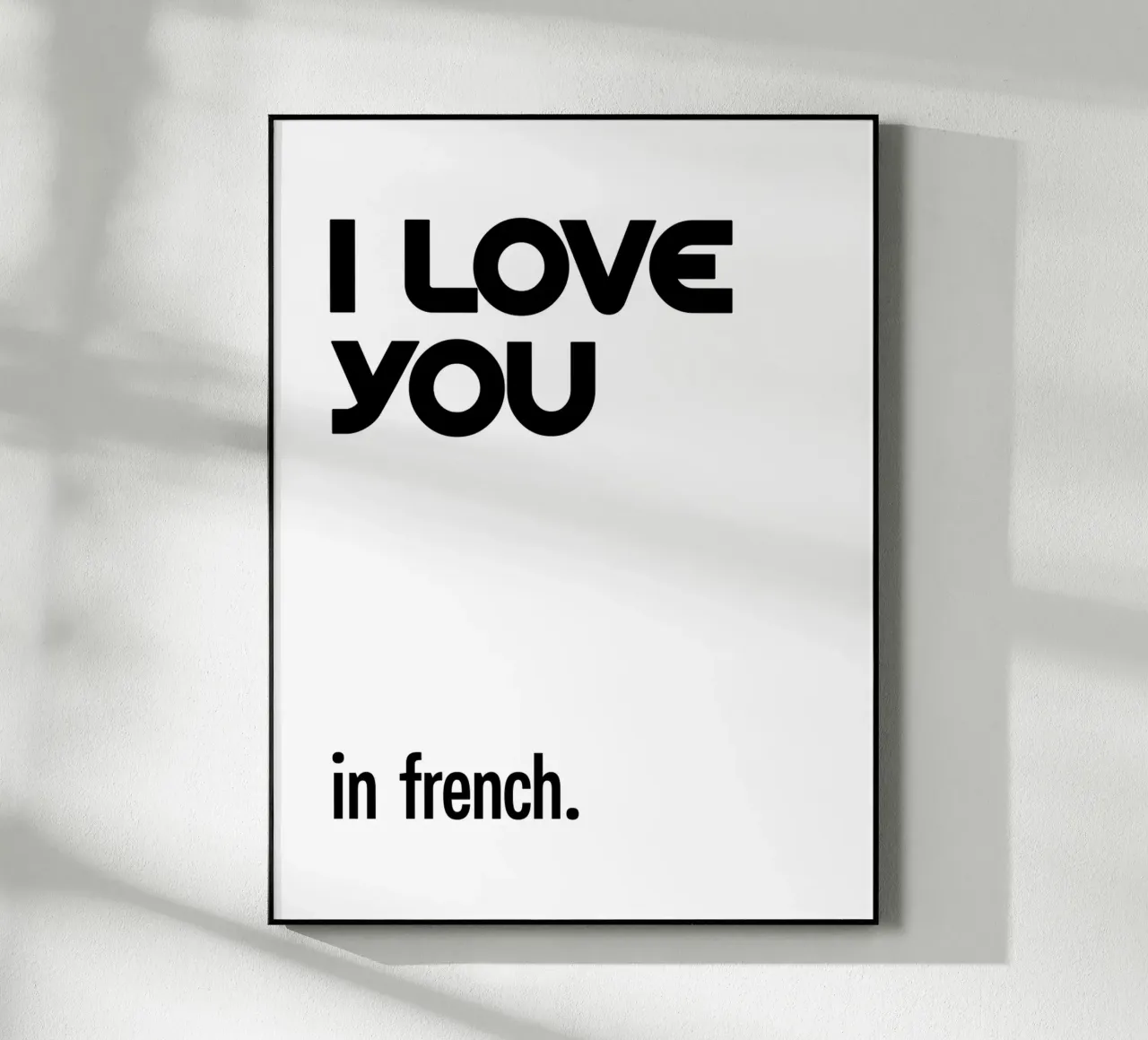 Ti amo in francese tipografico plexiglass da YV TYPOGRAPHY