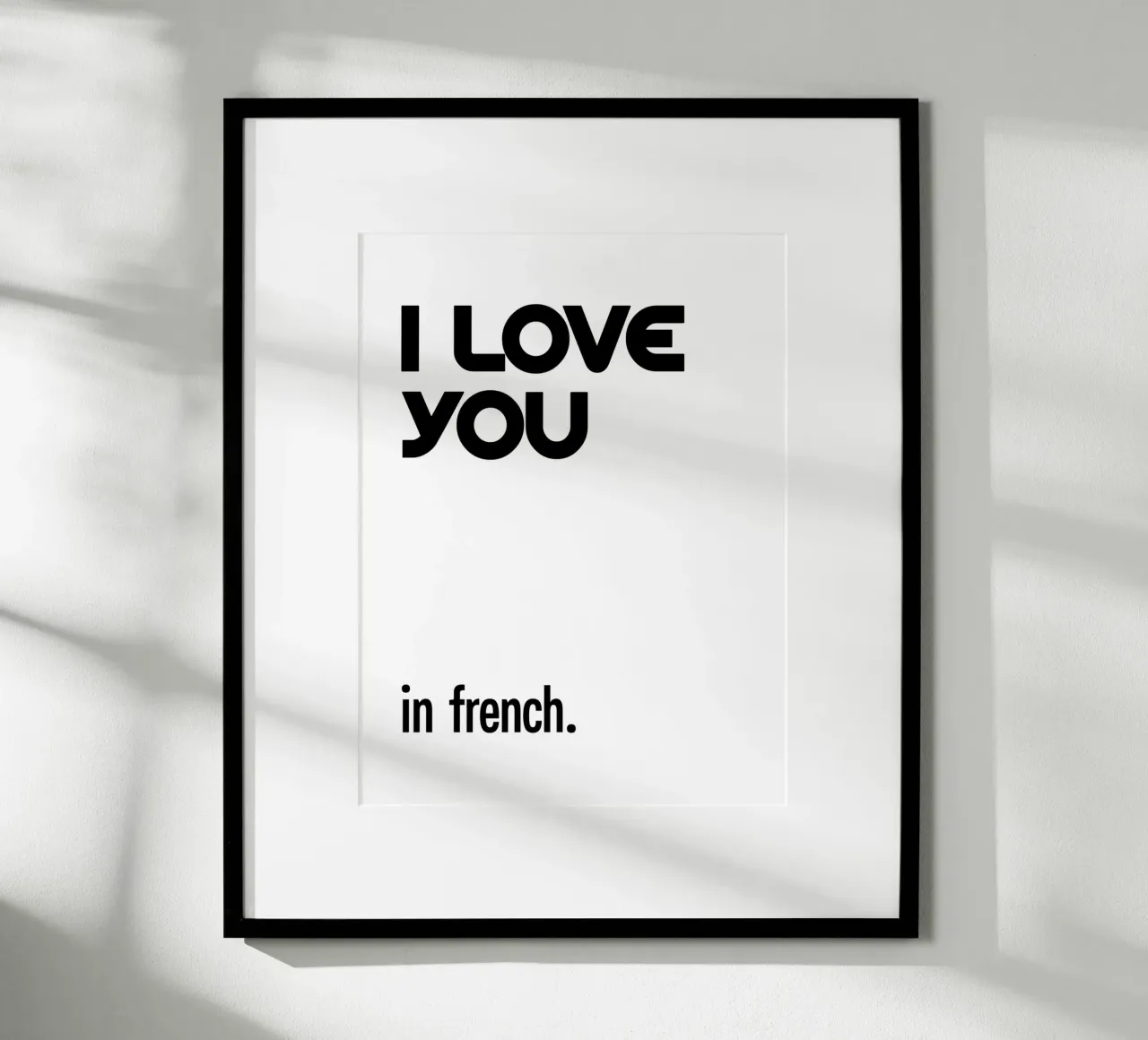 Ti amo in francese tipografico carta hahnemühle da YV TYPOGRAPHY