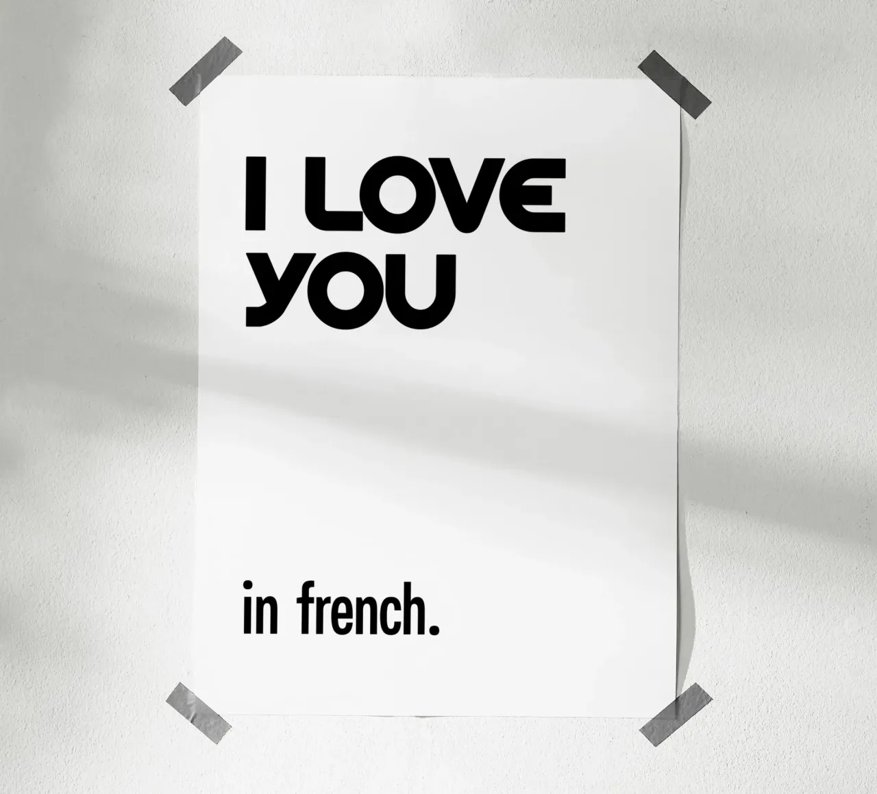 Ti amo in francese tipografico carta hahnemühle da YV TYPOGRAPHY