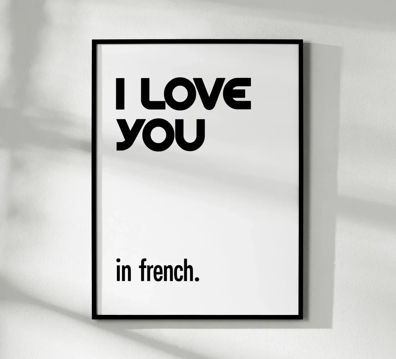 Ti amo in francese tipografico carta hahnemühle da YV TYPOGRAPHY