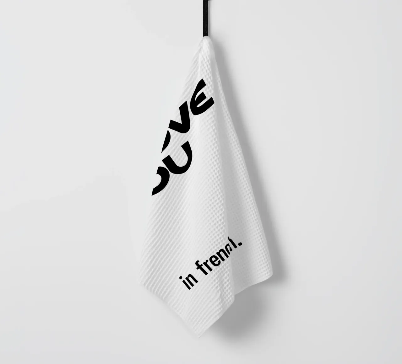 Ti amo in francese tipografico canovaccio da cucina da YV TYPOGRAPHY