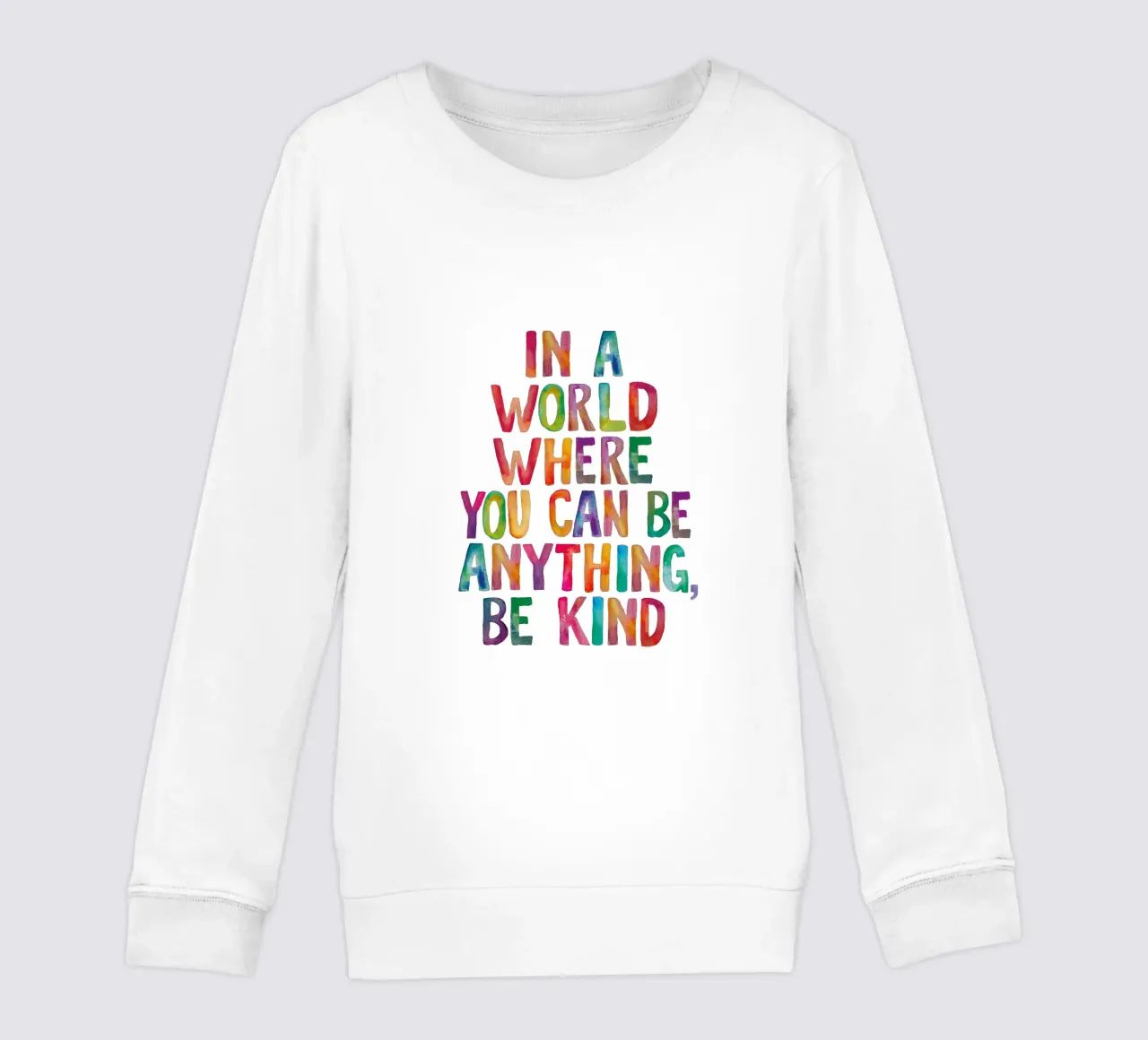 In un mondo in cui si può essere qualsiasi cosa, sii gentile Tipografia felpa bambino da THE MOTIVATED TYPE