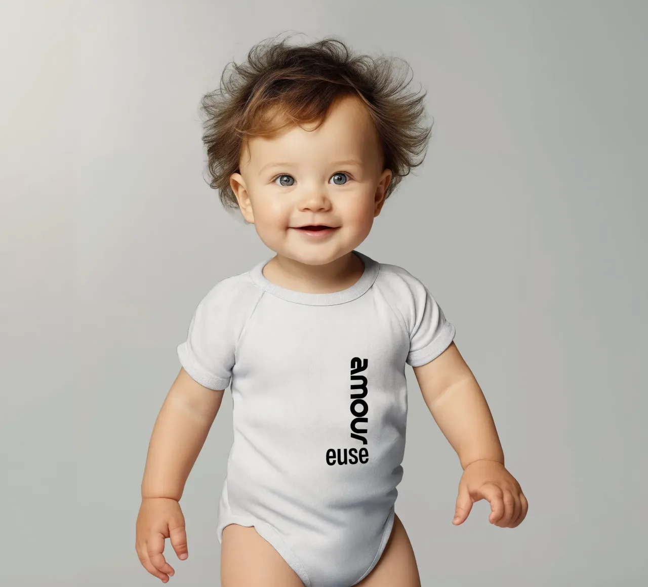 Amour Euse body neonato maniche corte da YV TYPOGRAPHY