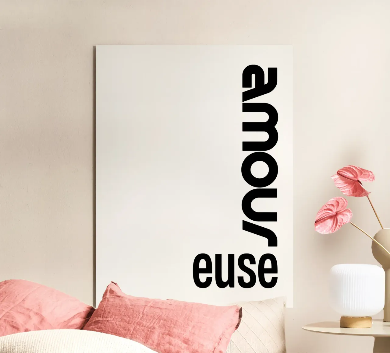 Amour Euse alluminio dibond da YV TYPOGRAPHY