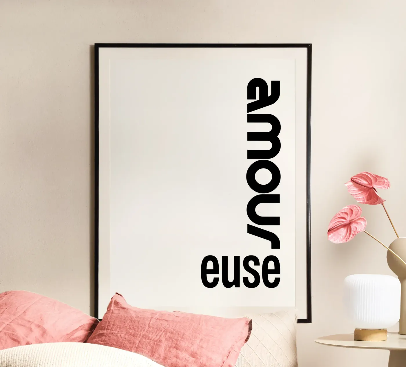 Amour Euse poster van YV TYPOGRAPHY