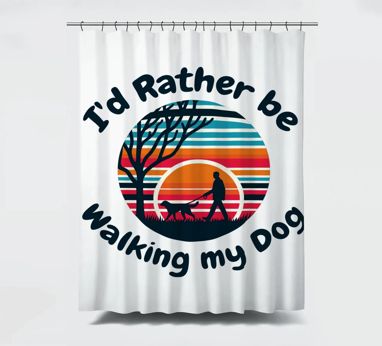 dog walking shower curtain by 🥝 KIWI STORE