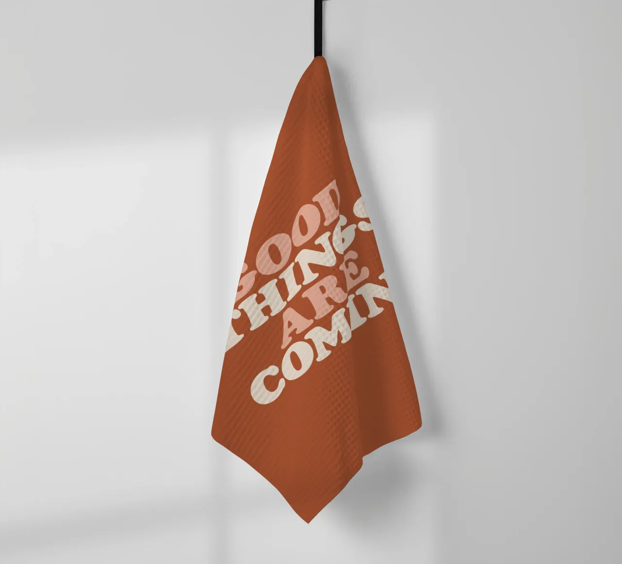 Good Things Are Coming Typography Design torchon de THE MOTIVATED TYPE