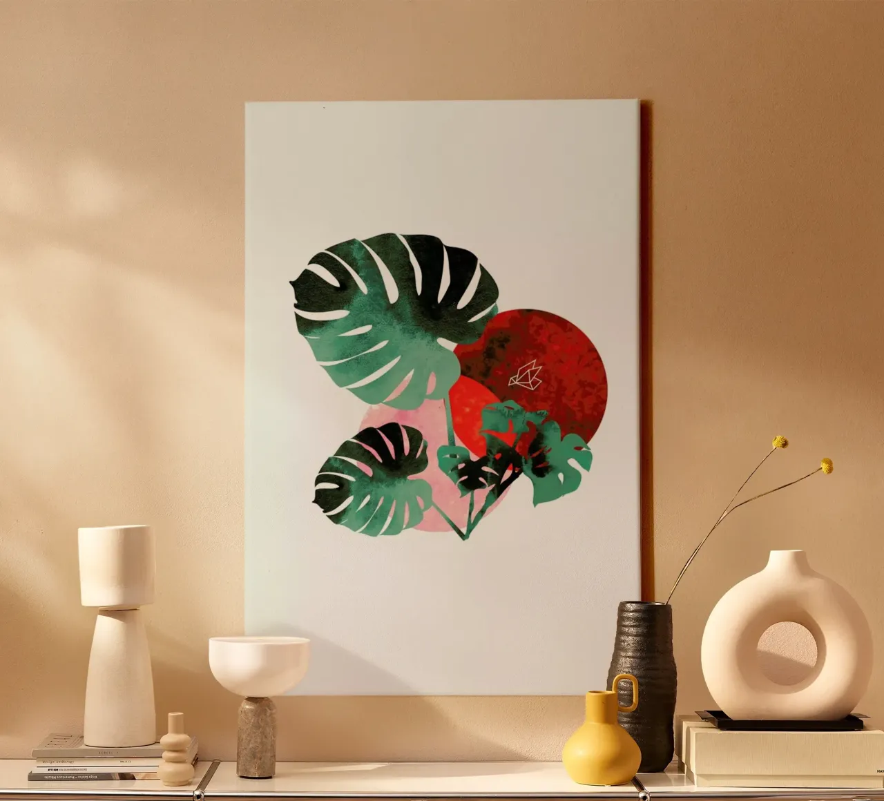 Tropical Red tela con Cornice a cassetta da XOXO Arte