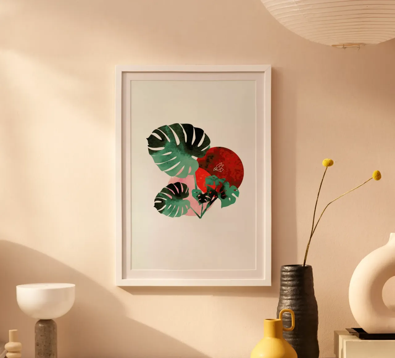 Tropical Red poster con telaio in plastica da XOXO Arte