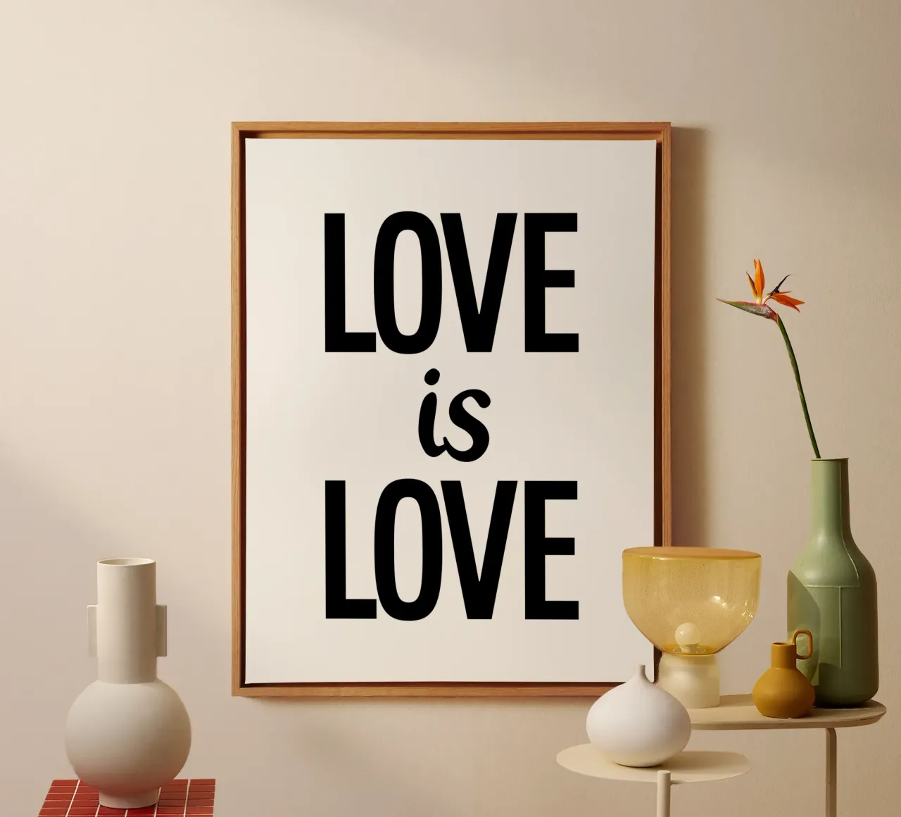 L'amore è amore Tipografia tela con Cornice a cassetta da YV TYPOGRAPHY