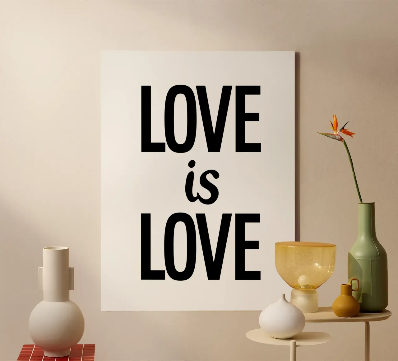 L'amore è amore Tipografia tela con Cornice a cassetta da YV TYPOGRAPHY