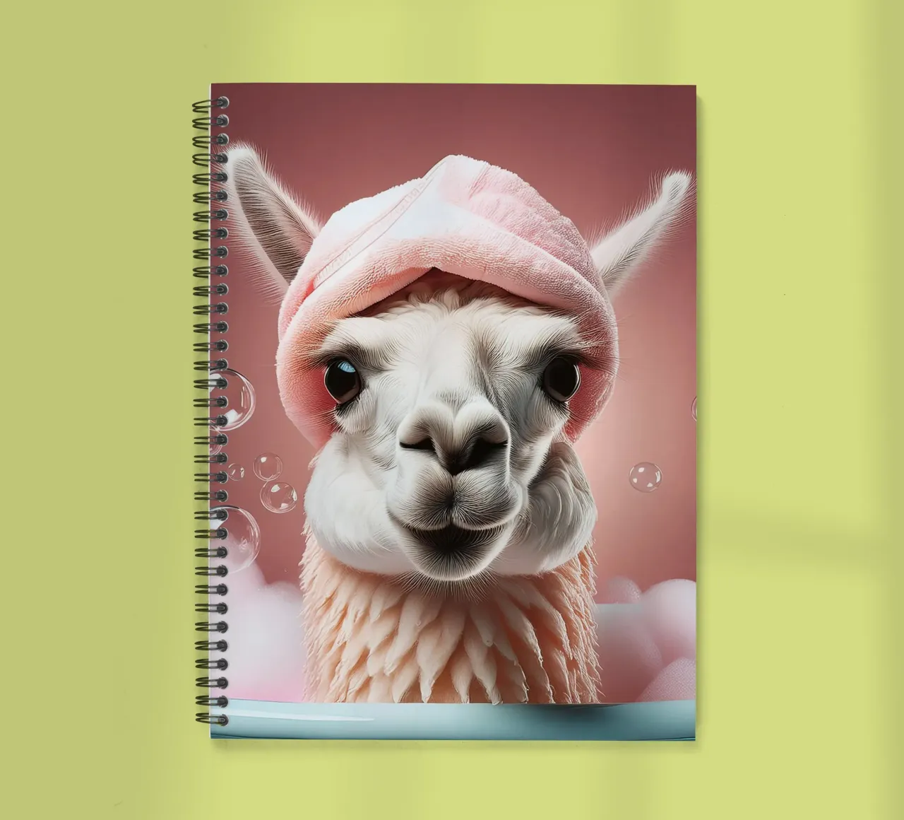 Relajante baño de burbujas con llamas - Arte de pared divertido y extravagante cuaderno de espiral de FlexiDesignsByK