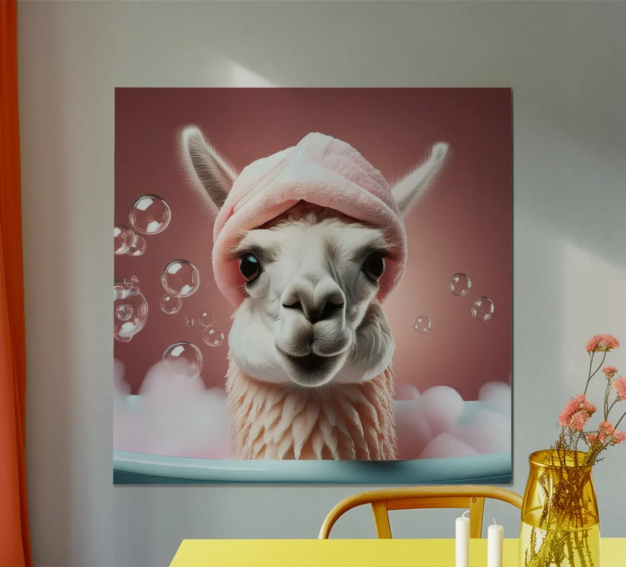 Bagnoschiuma rilassante per lama - Arte da parete divertente e stravagante poster da FlexiDesignsByK