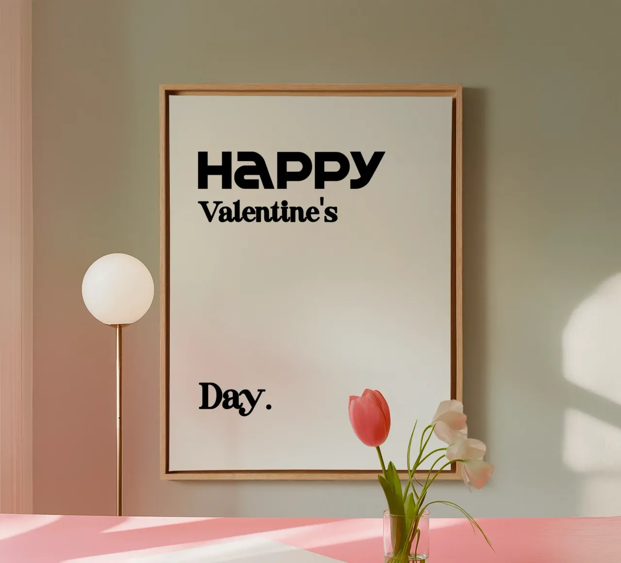Tipografia di Buon San Valentino tela con Cornice a cassetta da YV TYPOGRAPHY