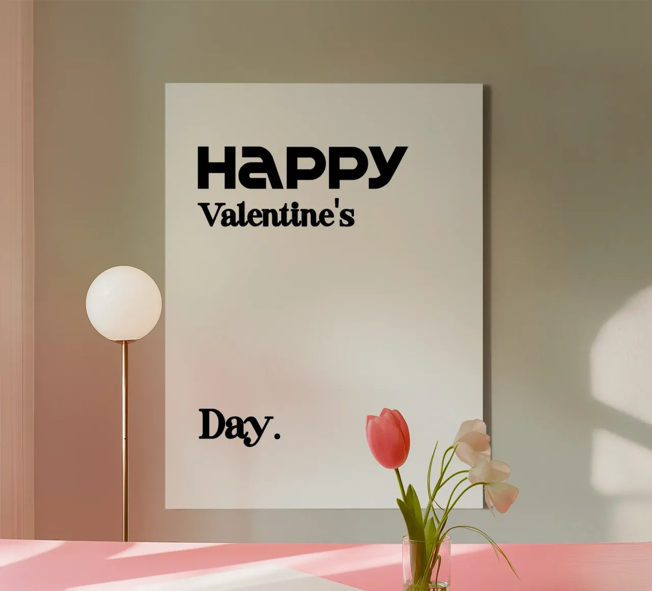 Tipografia di Buon San Valentino tela con Cornice a cassetta da YV TYPOGRAPHY