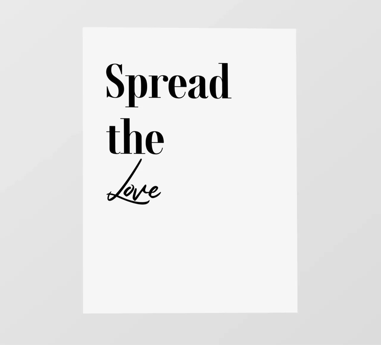 Tipografia Spread The Love telo in pvc da YV TYPOGRAPHY