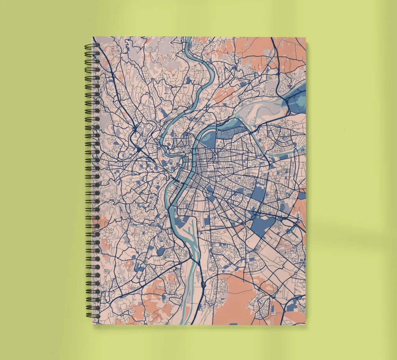 Lyon - Rhône Lines spiral notebook by MOOODZART