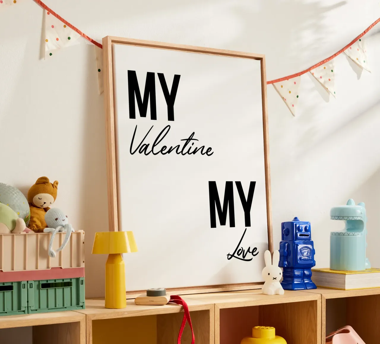 Il mio San Valentino La mia tipografia d'amore tela con Cornice a cassetta da YV TYPOGRAPHY