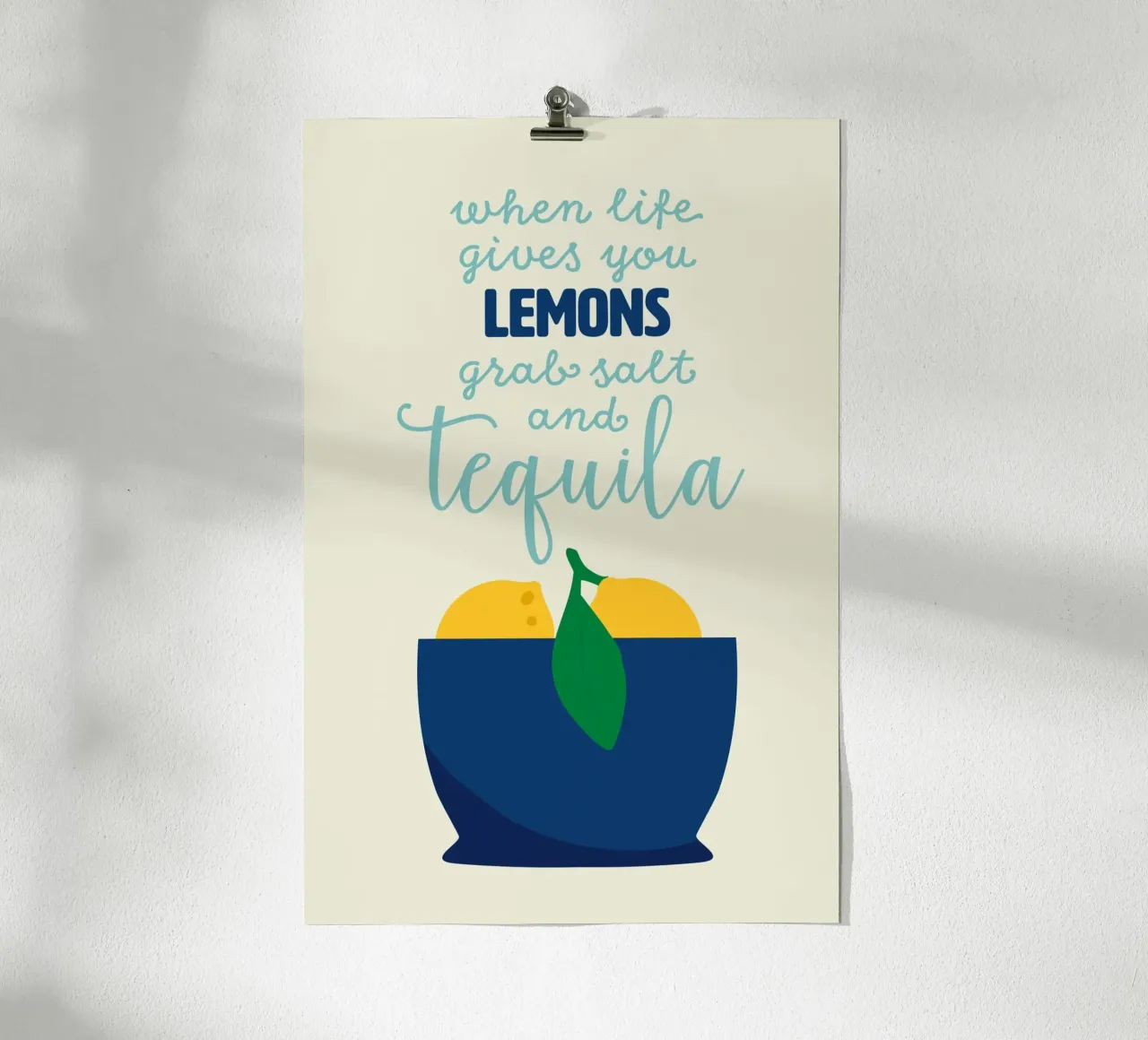 tequila blu poster con telaio in legno da STUDIO 4H37