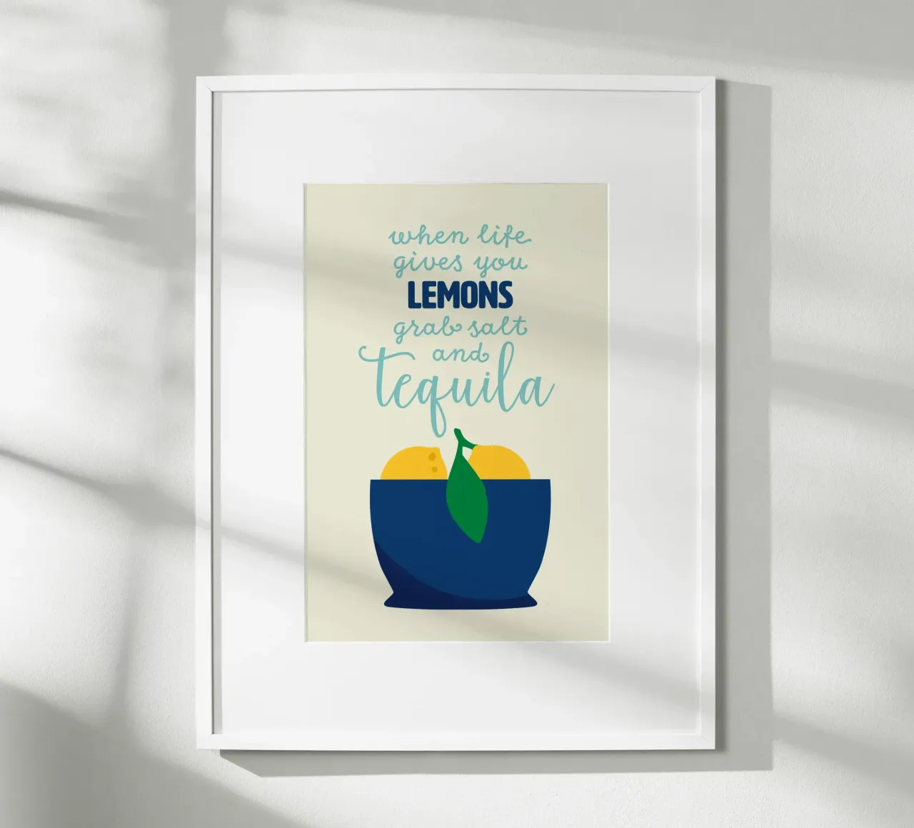 tequila blu poster con telaio in legno da STUDIO 4H37