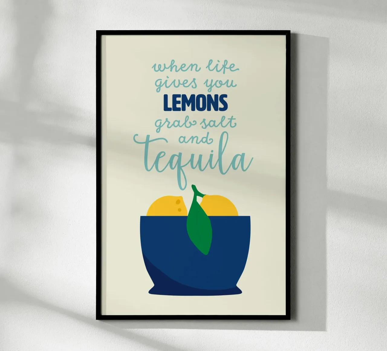 tequila blu poster con telaio in legno da STUDIO 4H37