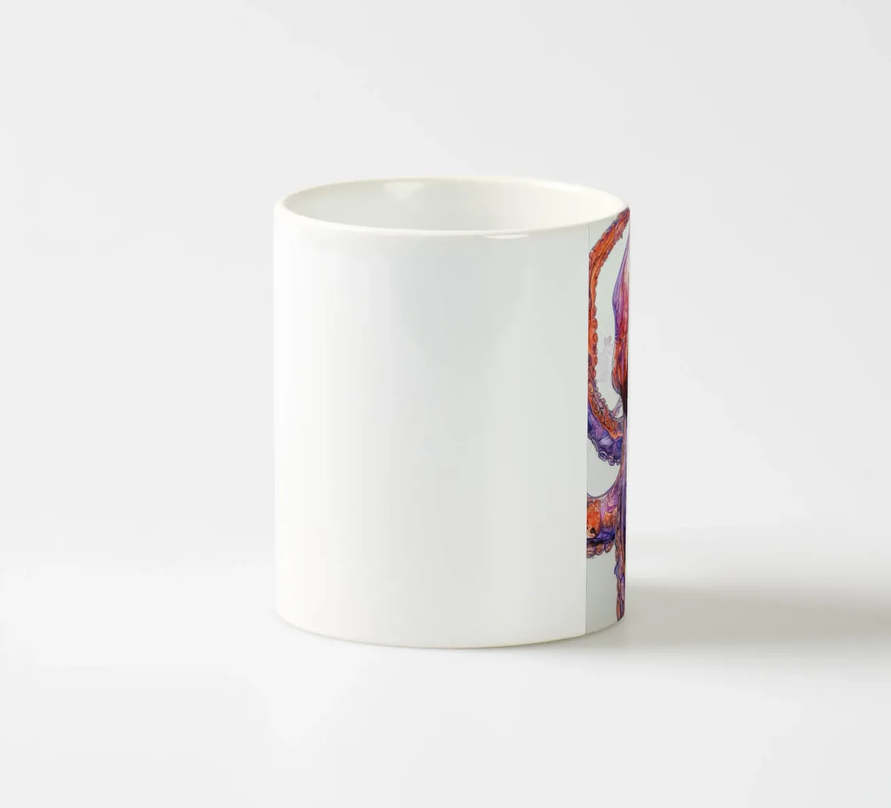 Polpo viola e arancione tazza in ceramica da Justyna Jaszke JBJart