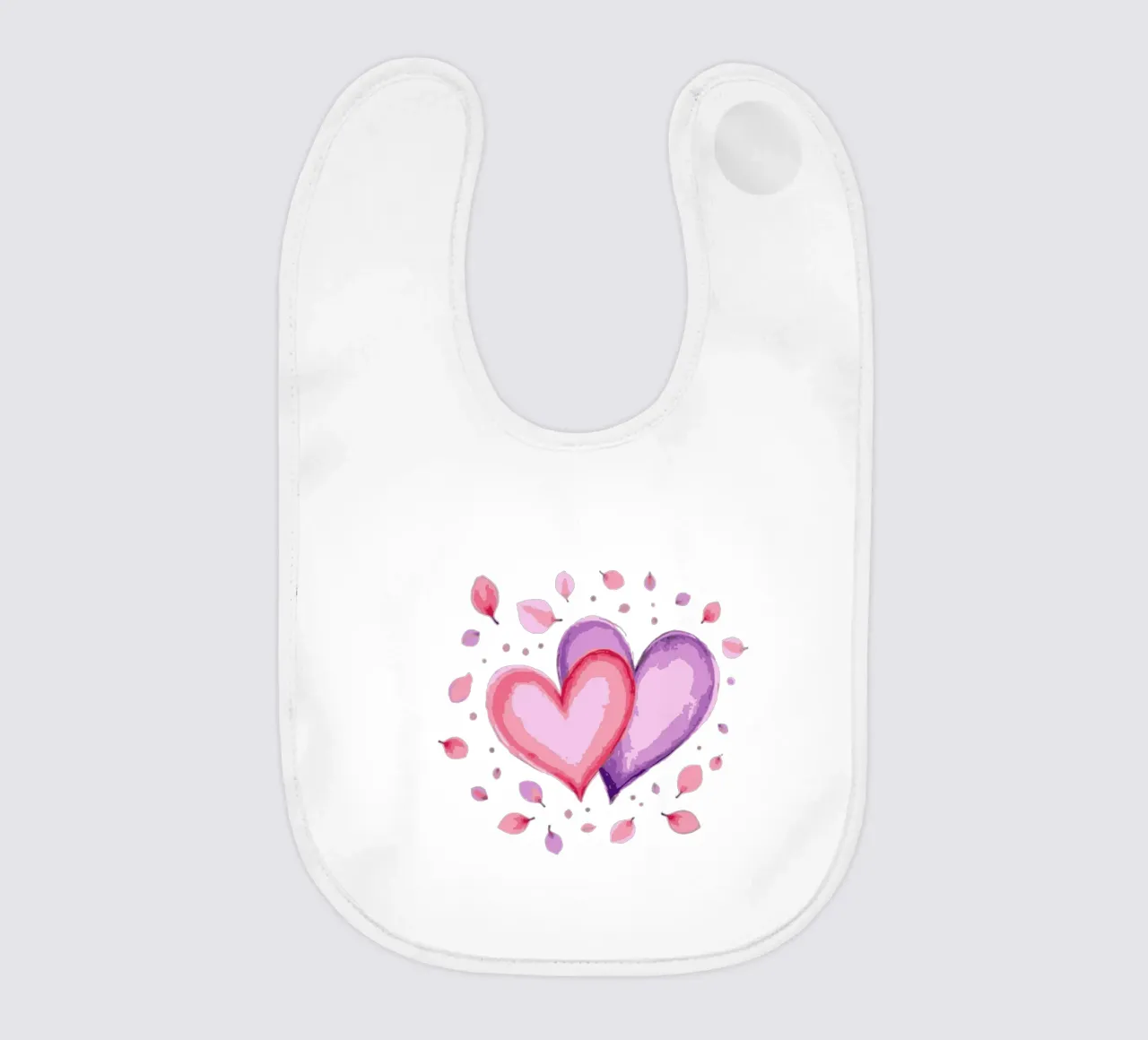 Cuori acquerellati: Amore in fiore bavaglino da artdesign1985