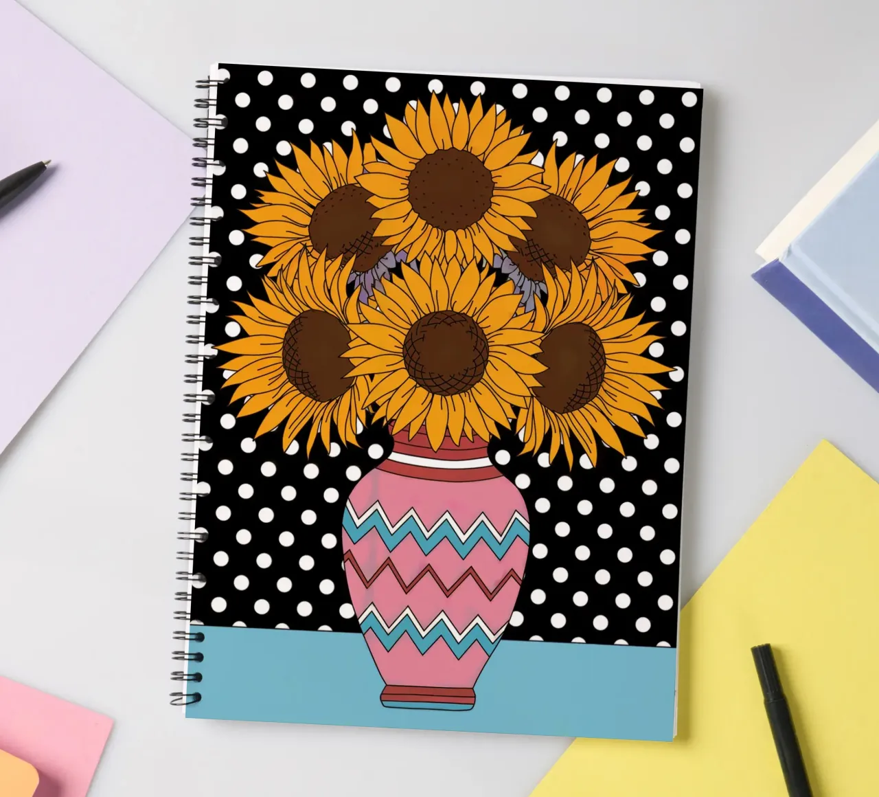 Sunshine and Polka Dots spiral notebook by logic