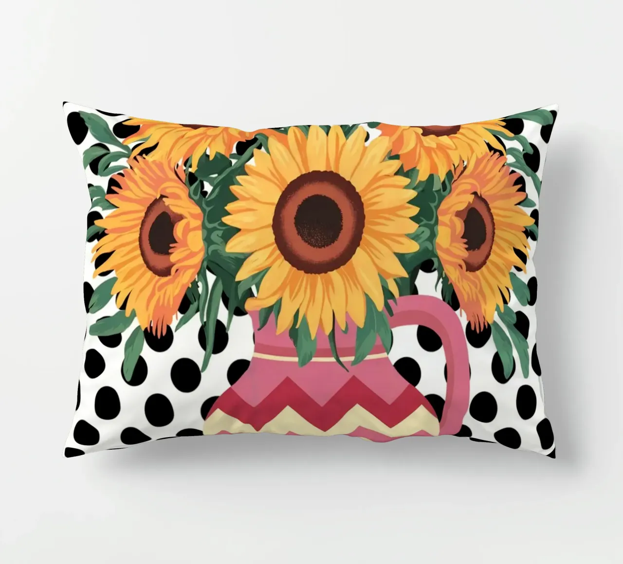 Brocca con girasole e macchie cuscino da logic
