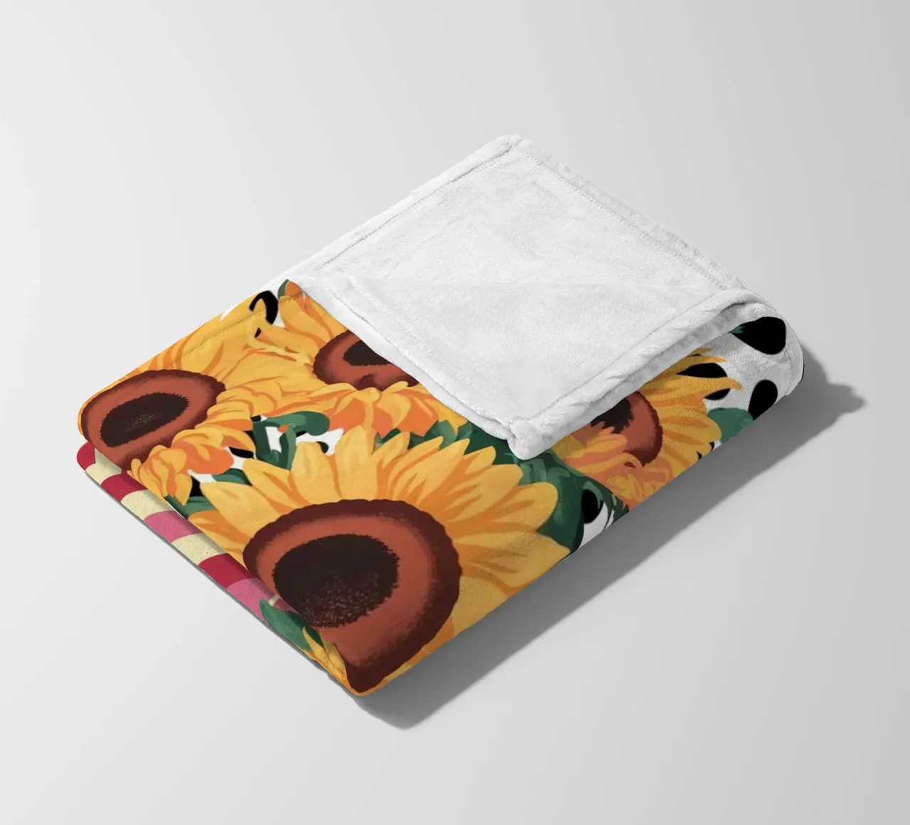 Brocca con girasole e macchie coperta in pile da logic