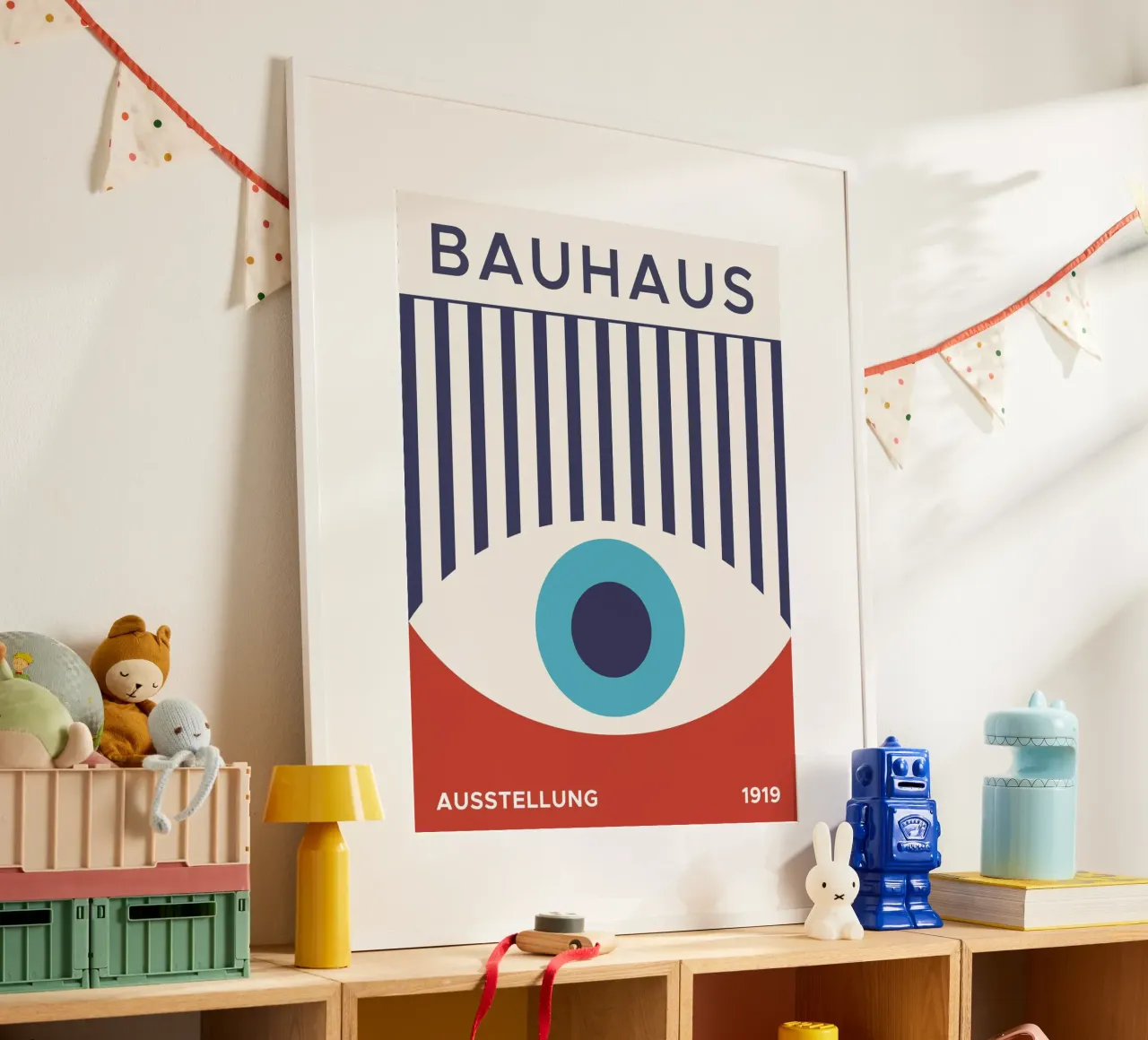 Bauhaus 1919 Tentoonstelling Strepen Patroon hahnemühle van Paigaam Studio