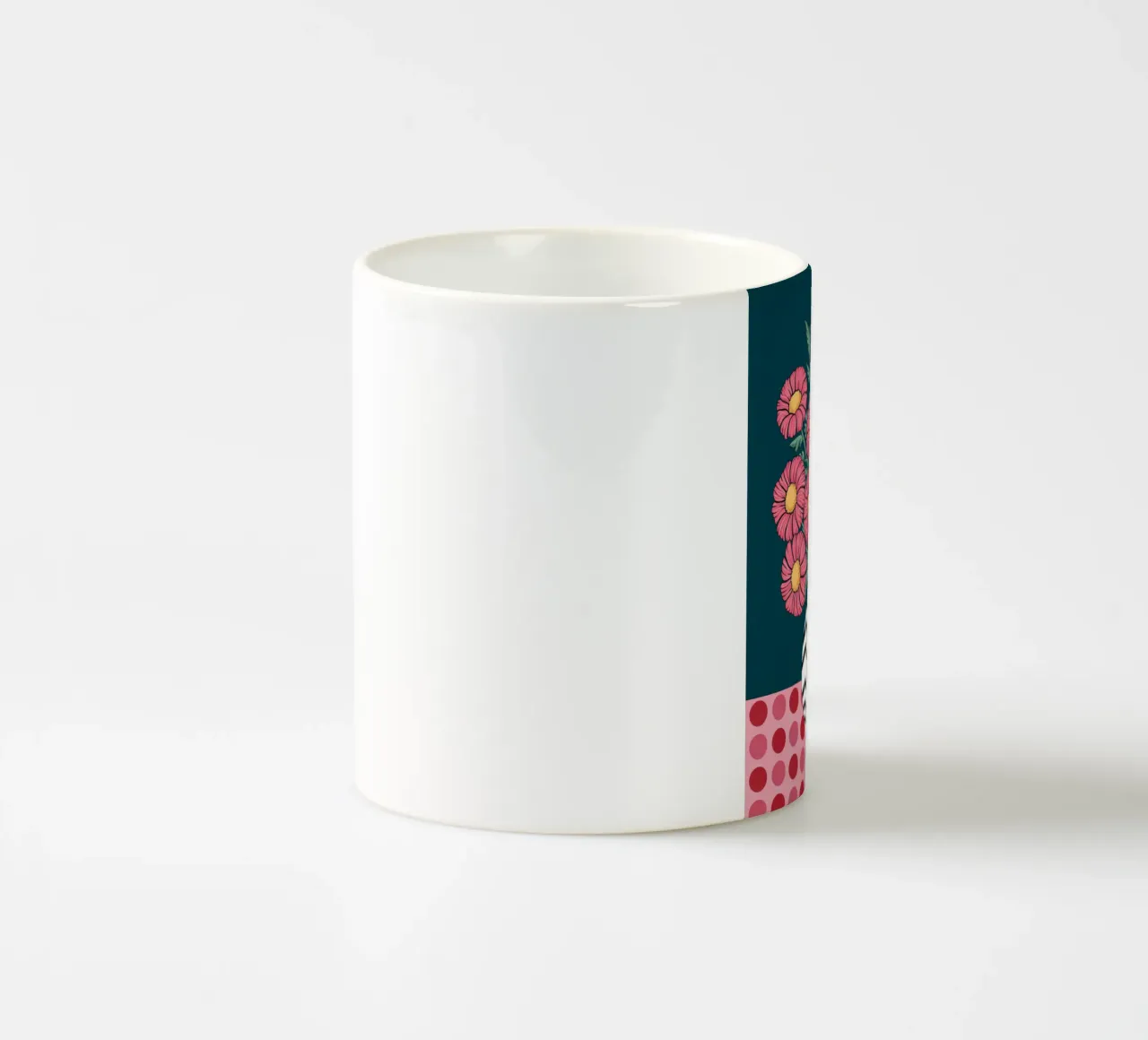 Margherite rosa in un vaso a zig zag tazza in ceramica da logic