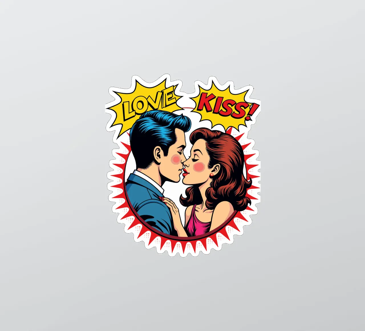 Vintage Pop Art Romantiek sticker van artdesign1985