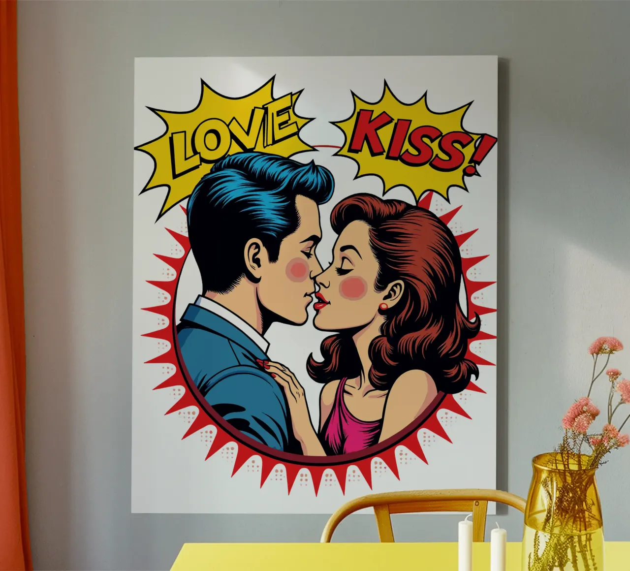Romanticismo pop art vintage tela con Cornice a cassetta da artdesign1985