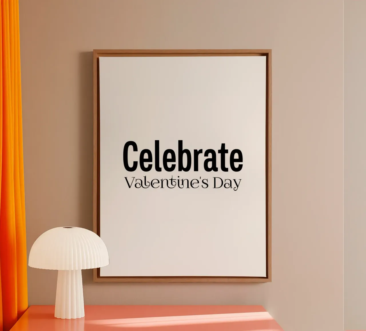 Celebrate la tipografia di San Valentino tela con Cornice a cassetta da YV TYPOGRAPHY