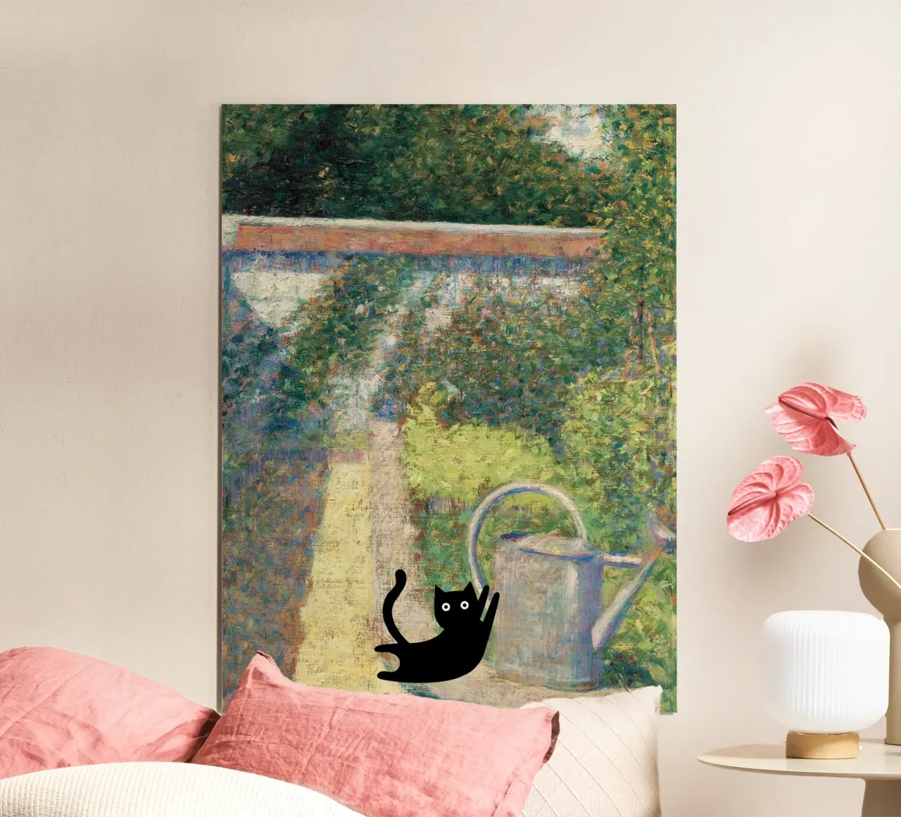 Seurat Georges, The Watering Can, Black Cat poster da Peaches Art Prints