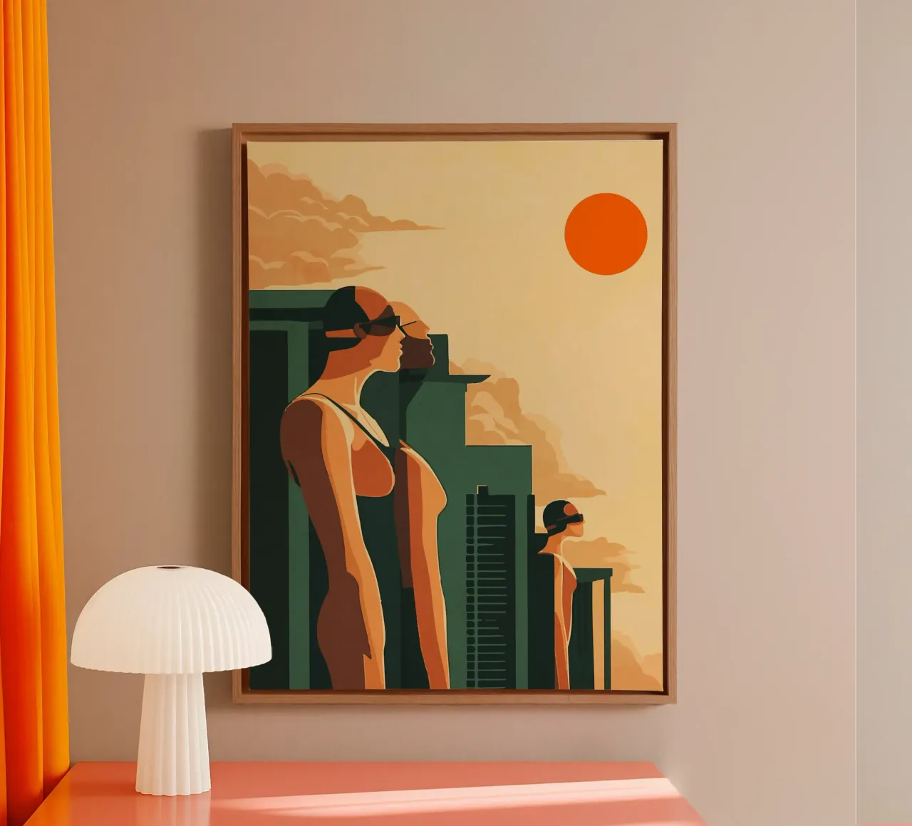 Italiaans strand Jaar IX canvas met Baklijst van LaylaOzFun